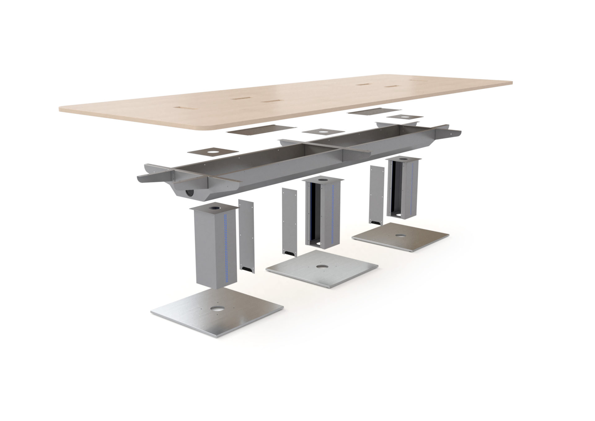 Structure d'une table de réunion