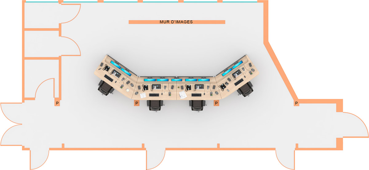 Plan de masse pour salle de supervision